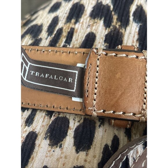 Trafalgar Mens Brown Brando Fine Italian Leather Belt 32 Preppy Office Academia - Picture 2 of 10